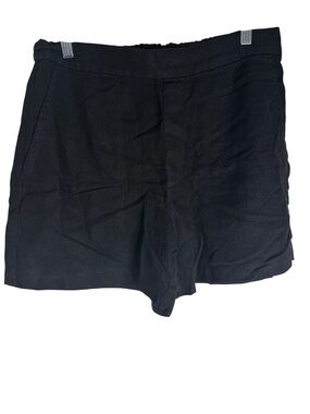 Banana Republic Black Elastic-Waist Women's Shorts, Linen Blend Sz M